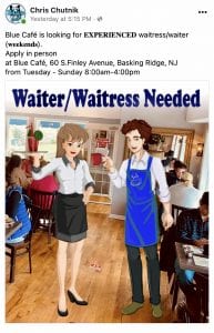 Blue Cafe is hiring